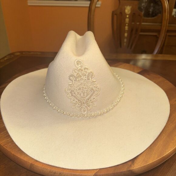 Beaver Brand Hats White 100% Virgin WoolWestern Cowboy Hat Size 6.75” main image 6